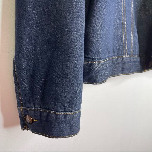 Vintage Jean Jacket Sherpa Sears Roebucks Classic Style Men’s Denim Jacket - Picture 10 of 12